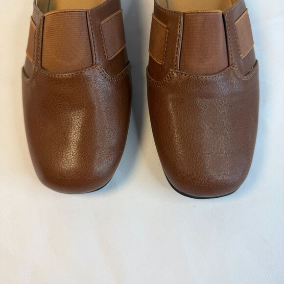 Comfortview The Sarah Womens Size 7.5 Wide Brown Leather Mules Workwear Casual - Picture 4 of 12